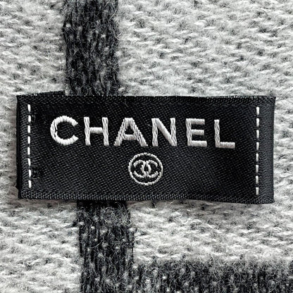 Chanel Stole Gray Here Mark 82% Cashmere 18% Silk Women's