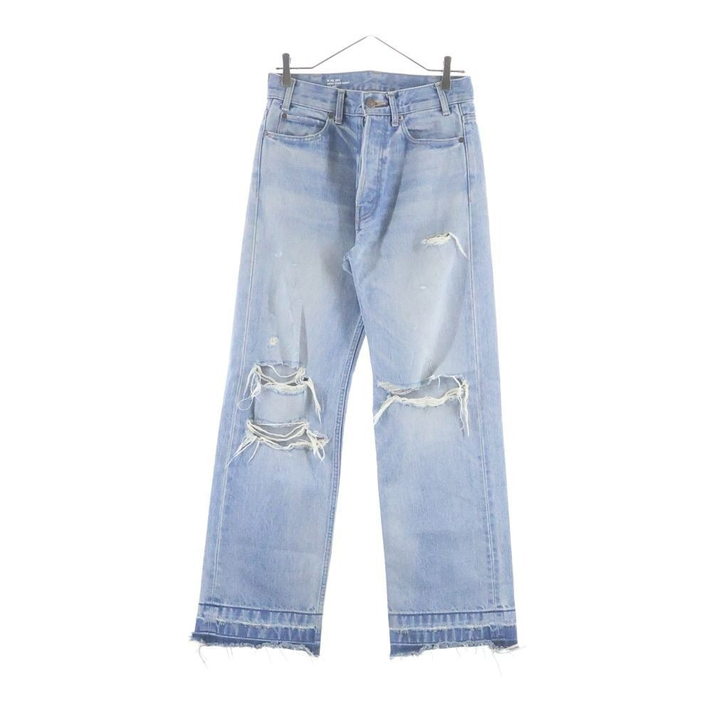 Celine Wesley Jeans West Side Wash Destroy Denim Pants Indigo