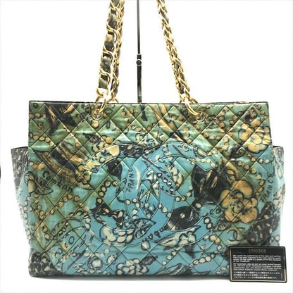 Chanel Big CC Logo Quilted Vintage Chain Hand Tote