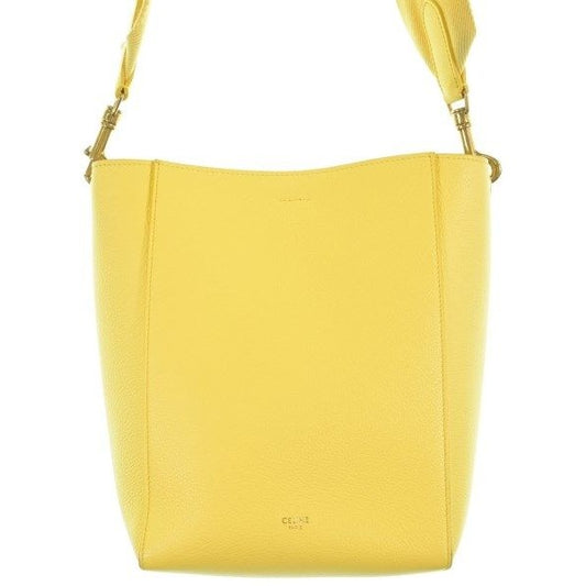 Celine Shoulder Bag Leather Yellow