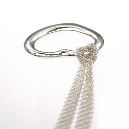 Tiffany & Co Necklace Open Heart Mesh Chain Ag925 SV Pendant Jewelry