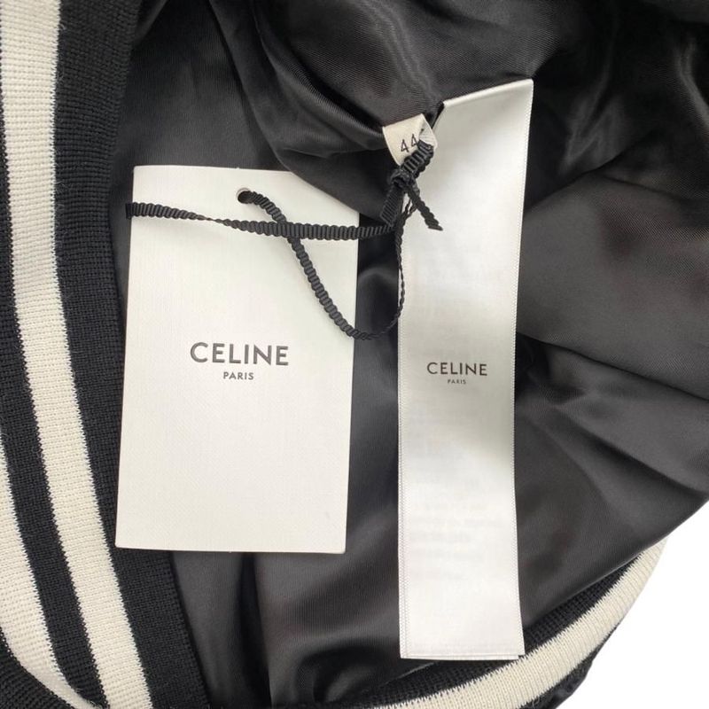 Celine Stajan Back Print Nylon Blouson 2w588495m 44 Size Logo Black White
