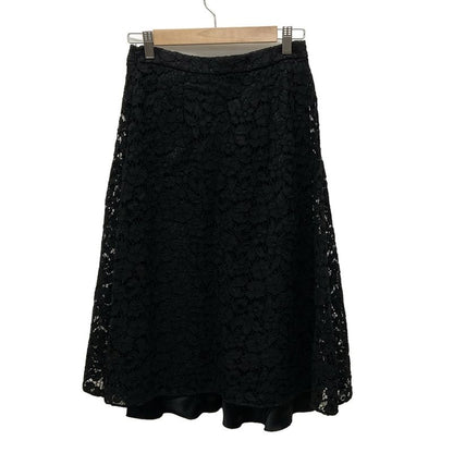 Saint Laurent Paris Skirt Size F36 Women - 413542 Black Lace/floral Pattern