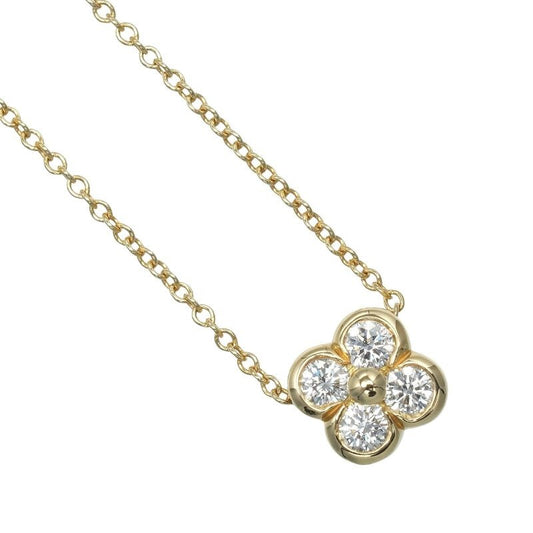 Tiffany & Co Bezel Set 18K Yellow Gold And Diamonds 2.38 g Necklace