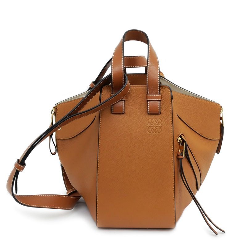 Loewe Hammock Small 38712 Kbn60 Brown Shoulder Hand 2-Way Bag Leather