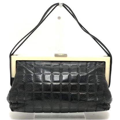 Chanel Shoulder Bag Chocolate Bar Lambskin Black