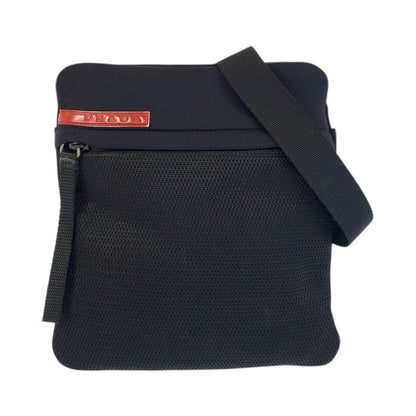 Prada Sports Black Neoprene Mesh Shoulder Bag Pochette
