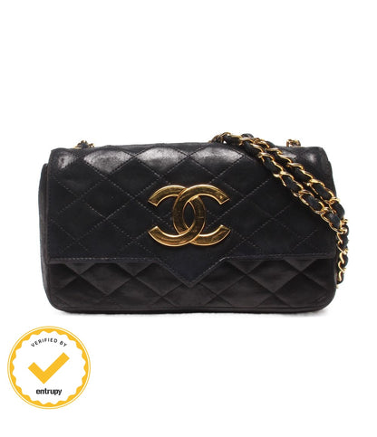 Chanel Chain Shoulder Bag Gold Single Flap Jumbo CC Logo Quilted