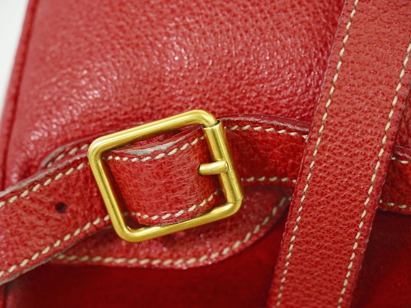 Authentic Gucci Bamboo Mini Backpack Sac Backpack Suede Leather Red Bamboo Bag