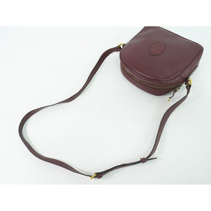 Cartier Must Line Shoulder Bag Pochette Leather Bordeaux — view 4