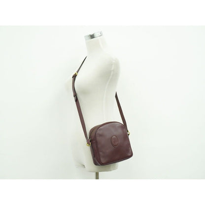 Cartier Must Line Shoulder Bag Pochette Leather Bordeaux — view 6