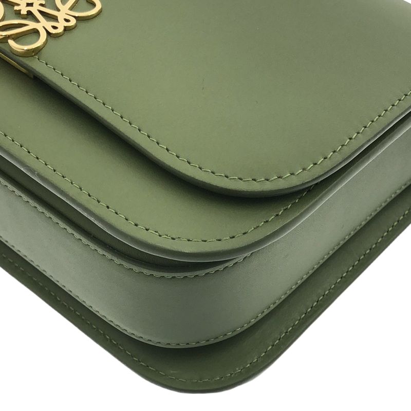 Loewe - Goya Anagram Logo Leather Small Shoulder Bag - Green - Women