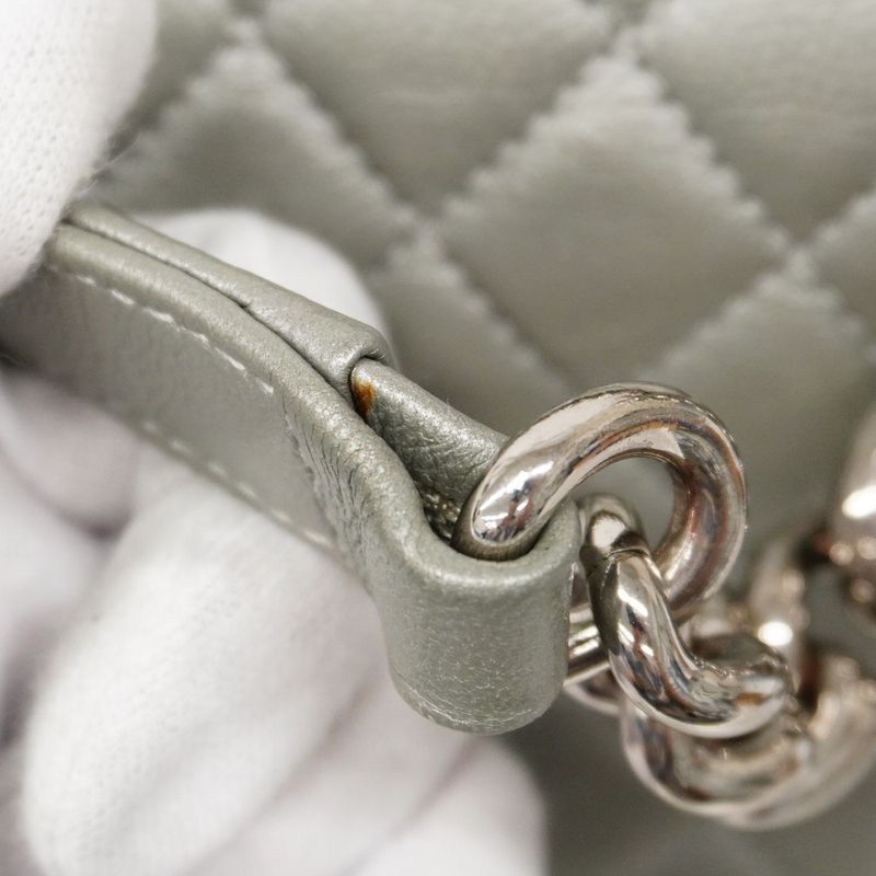 Chanel Shoulder Bag Boy Chanel Caviar Skin Gray Silver Hardware Women