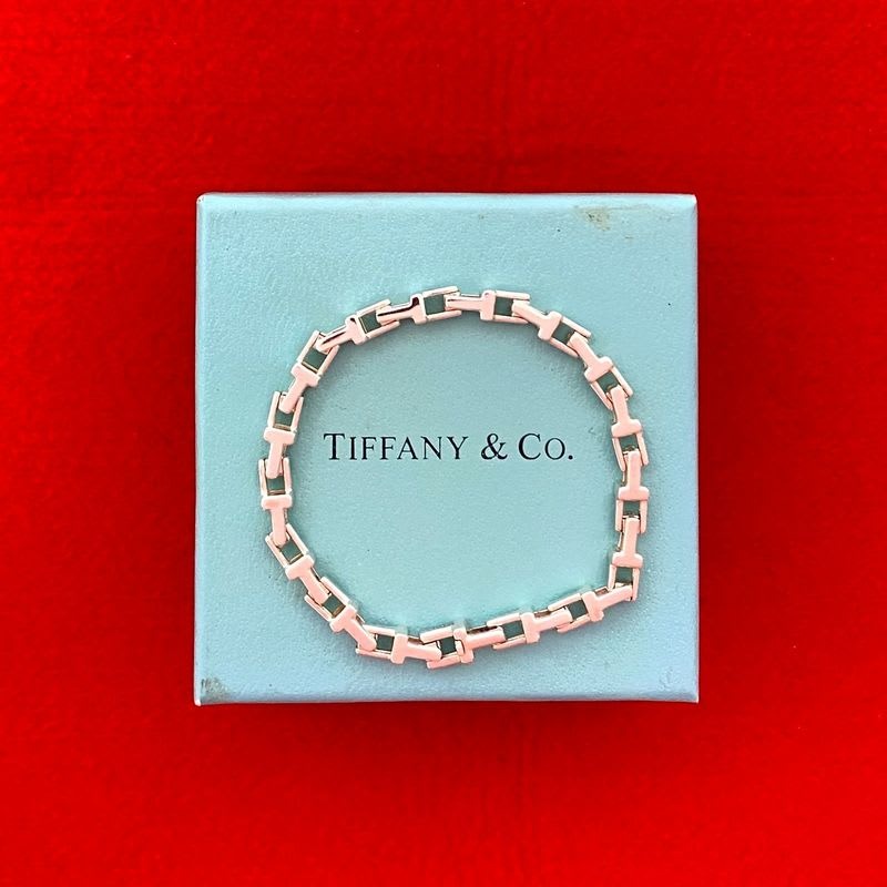 Tiffany & Co T Narrow Bracelet Silver 925 Chain Bangle Accessories
