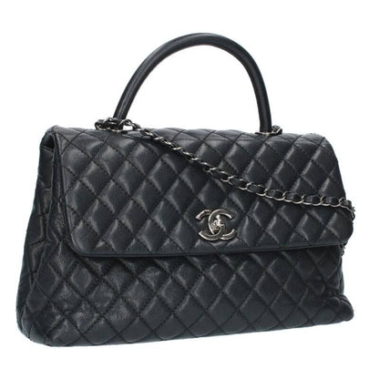Chanel Large Top Handle Caviar Skin Chain Shoulder Bag Women