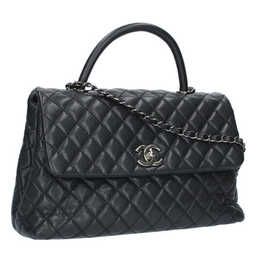 Chanel Large Top Handle Caviar Skin Chain Shoulder Bag Women