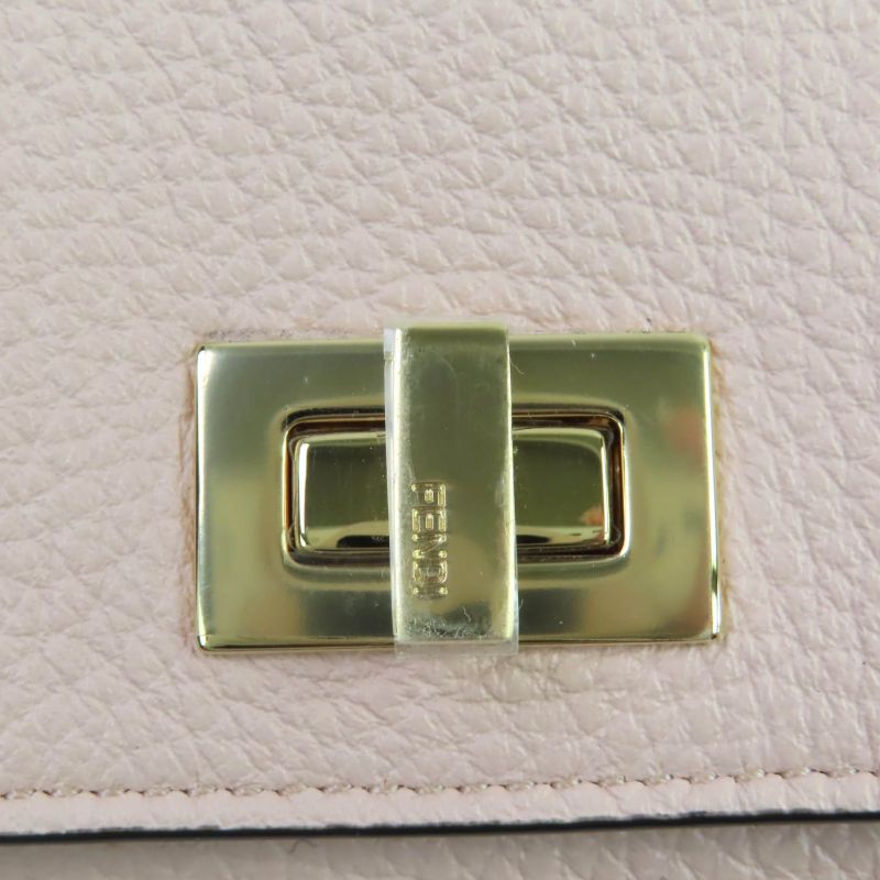 Fendi 8m0426 Selleria Pekaboo Leather Compact Wallet Trifold Wallet Pink