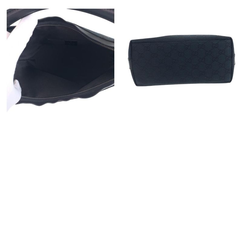 Gucci Black Silver Hardware GG Canvas 000 0602 Shoulder Bag Shoulder Women