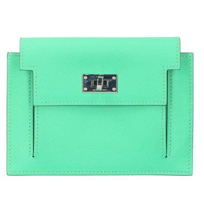 Hermes Kelly Pocket Compact Engraved B Silver Hardware Wallet Men's