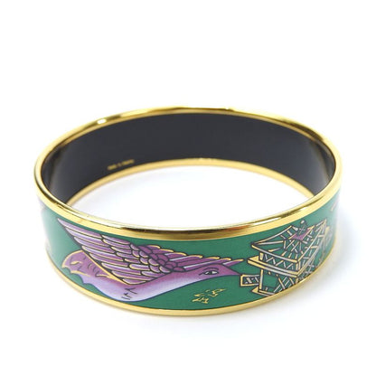Hermes Bracelet Emile GM Metal Enamel Green Purple Gold Hardware Accessories