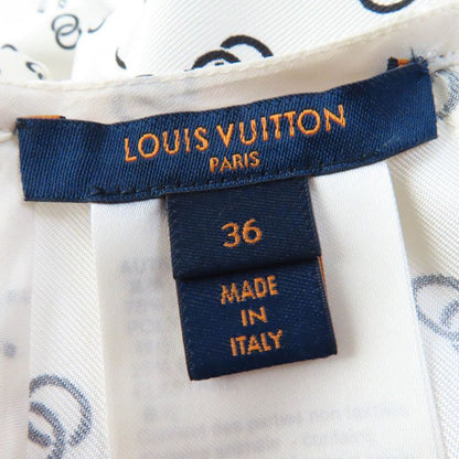 Louis Vuitton 22SS 1a9nyn 100% Silk Chain Link Drawstring Dress White Black 36