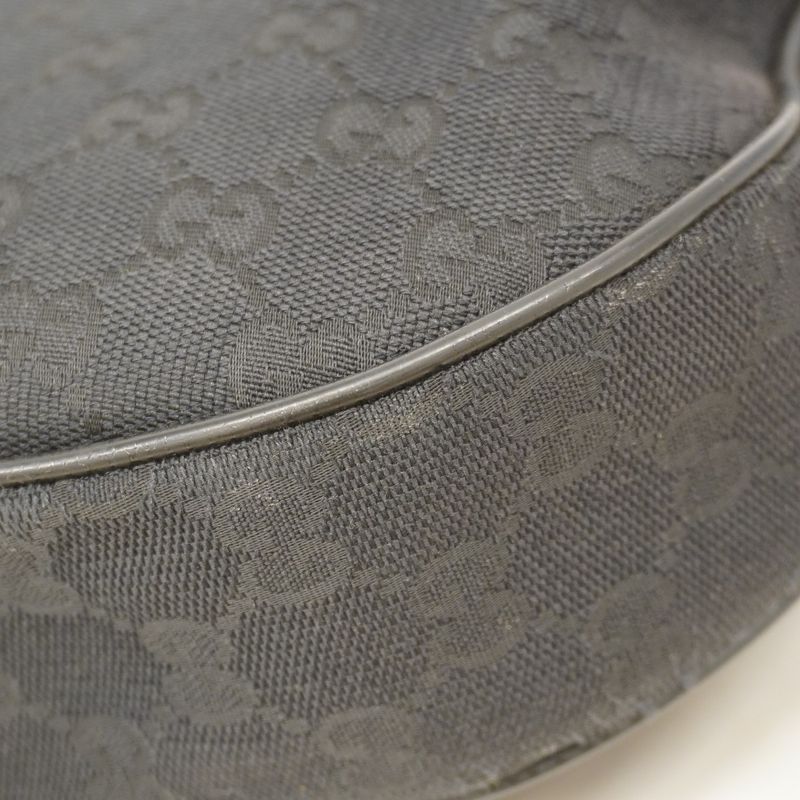 Gucci Shoulder Bag GG Canvas 122790 Canvas Black Silver Hardware Women