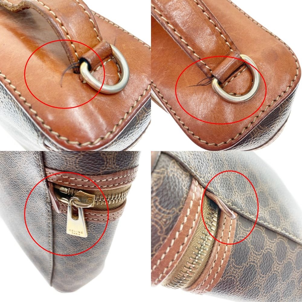 Celine Vanity Bag Macadam Pattern Dm96 Brown Vintage Delivery As Is