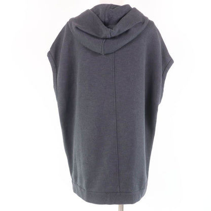 Louis Vuitton 20AW Cotton Monogram Sleeveless Hoodie Top Dark Grey S Made In