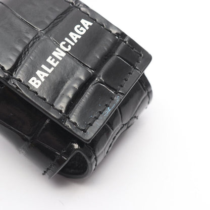 Balenciaga Mobile Smartphone Airpods Case Black Leather Shoulder Bag — view 5