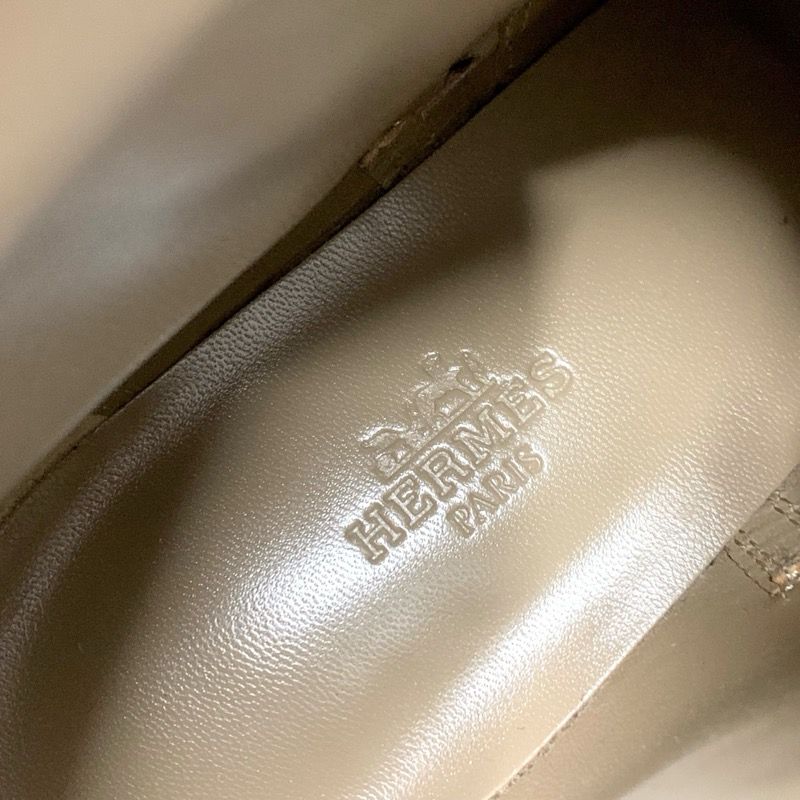 Hermes Neo Boots Short Boots Shoes Leather Black Silver Kelly Hardware