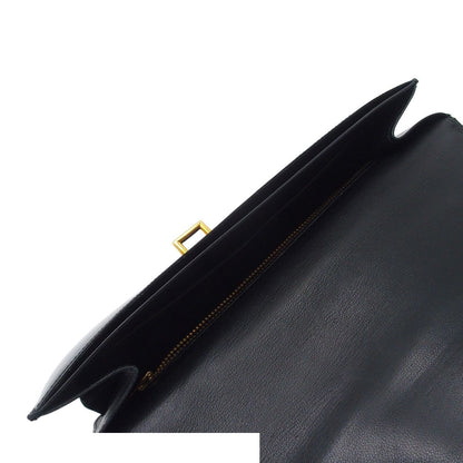 Hermes Sandrine Black Gold Box Calf Vintage Shoulder Bag — view 5