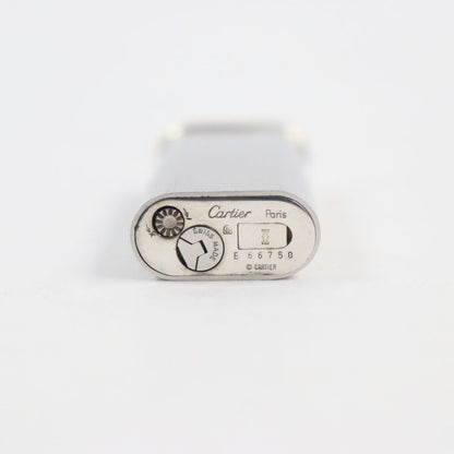 Cartier Trinity Hairline New Shape Roller Type Smoking Toy Gas Lighter Silver