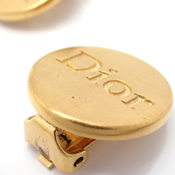 Christian Dior Earring GP Round Dior Logo Germany Gold Christian Dior