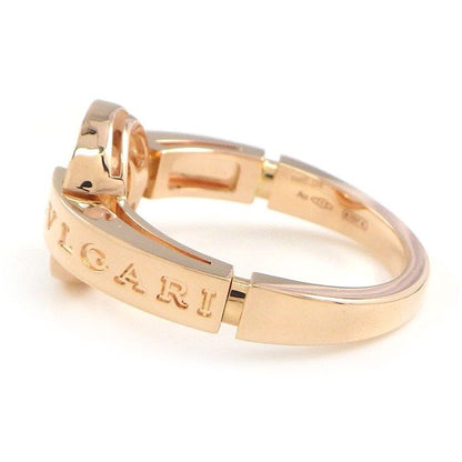 Bulgari Bvlgari Ring Bulgari Openwork 357519 Logo Round Circle White Shell 1