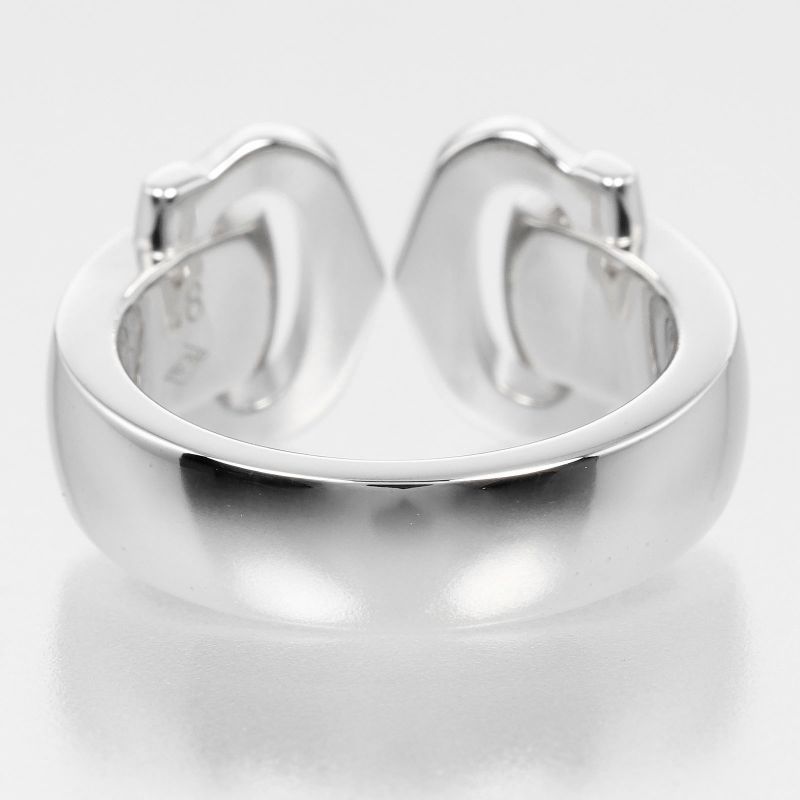 Cartier 2C Boucleuse 18kwhite Gold X Diamonds #8 Ladies 9.27g Ring