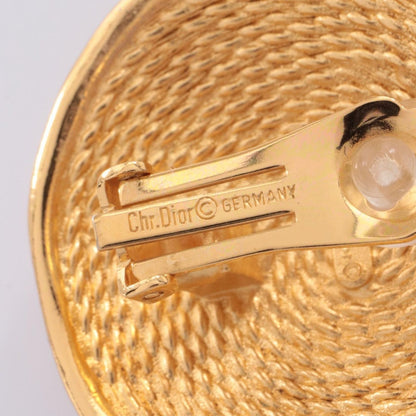 Dior Earrings Round Gold — view 3