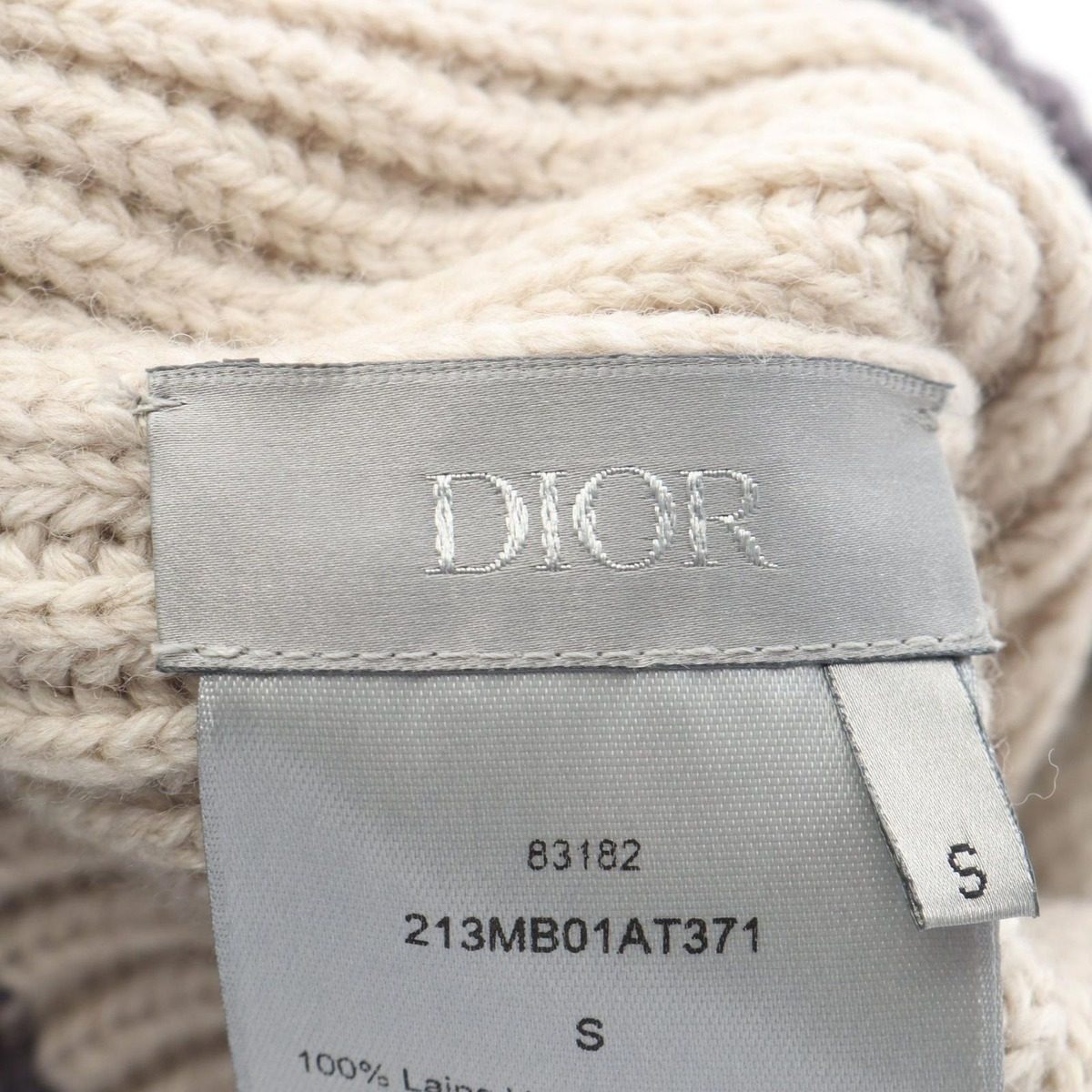 Dior Knit Cap Cdlogo Embroidery Cap Beige Wool — view 4