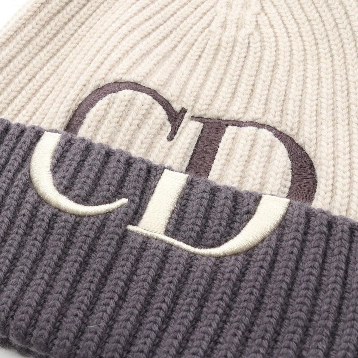 Dior Knit Cap Cdlogo Embroidery Cap Beige Wool — view 6