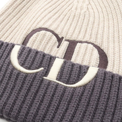 Dior Knit Cap Cdlogo Embroidery Cap Beige Wool — view 6