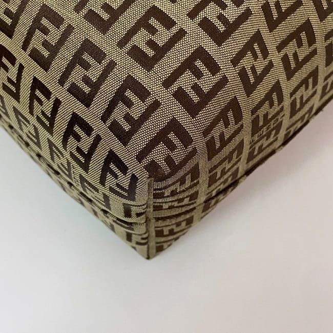 Fendi Tote Bag Ec21844 Beige Brown Zucchino