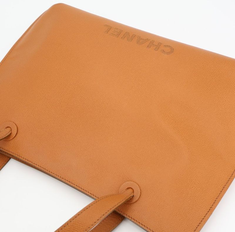 Chanel Leather Tote Bag Logo Stabbing <! -unavailable Characters-! > Calfskin