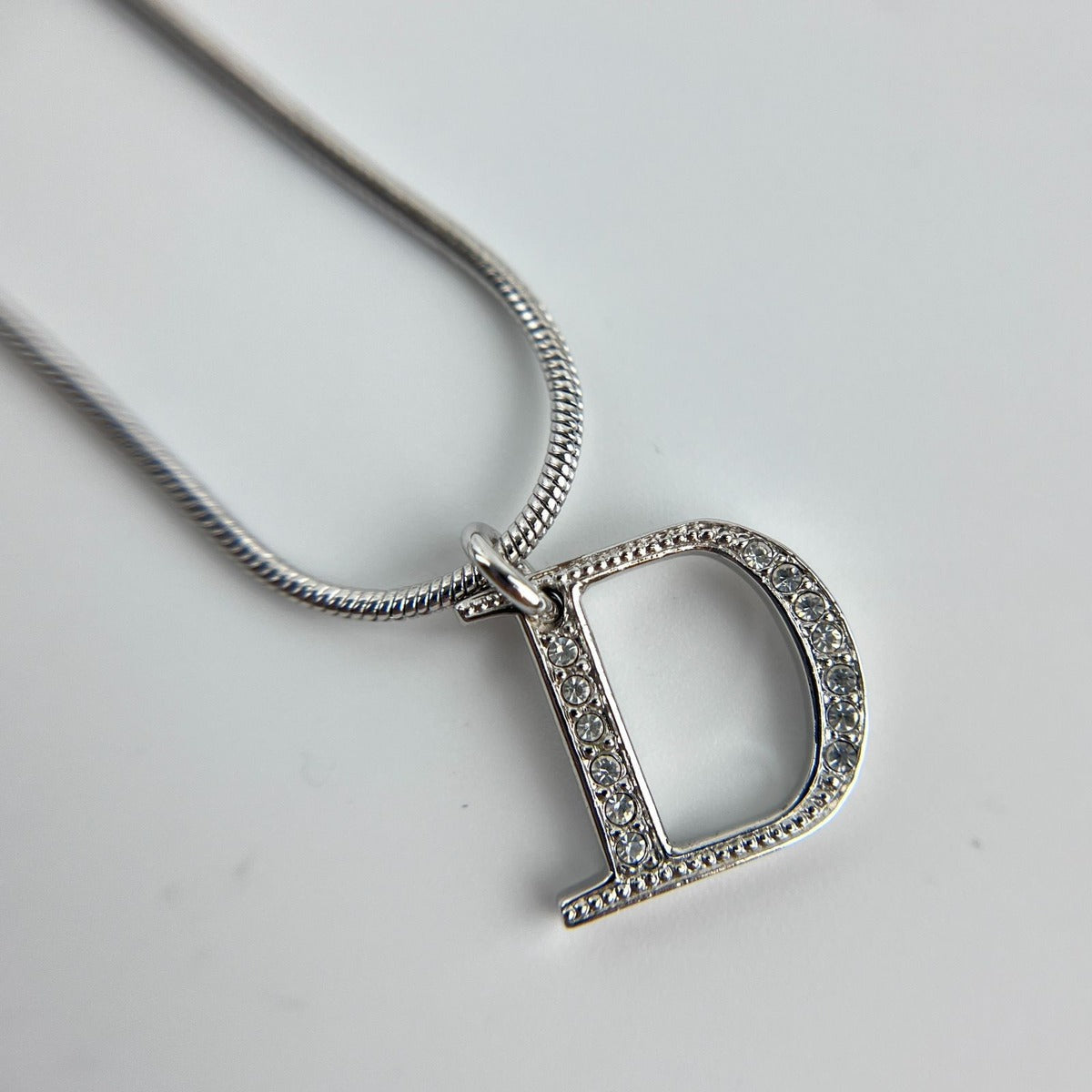 Dior Necklace Pendant Logo Silver Vintage — view 6