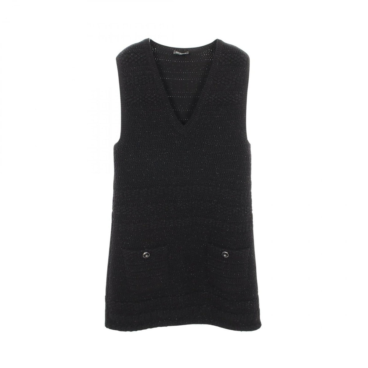 Chanel Dress CC Logo Button Wool