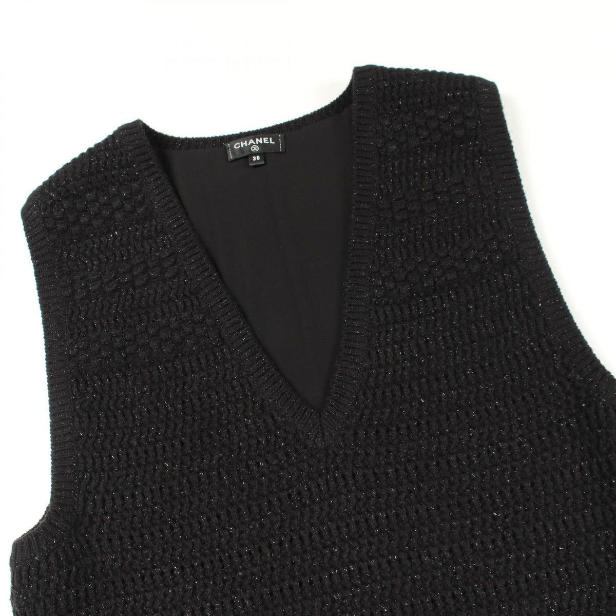 Chanel Dress CC Logo Button Wool — view 6