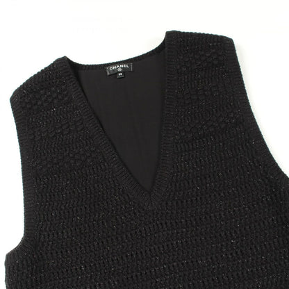 Chanel Dress CC Logo Button Wool — view 6
