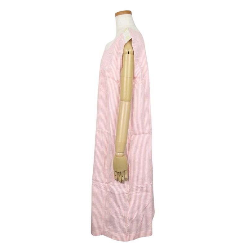 Christian Dior Dress L Cotton Pink White Stripe Apparel Women Christian Dior