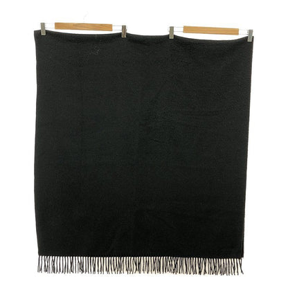 Hermes 100% Cashmere Fringe Large Shawl Scarf Unisex | Black | Men's
