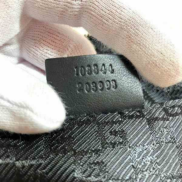 Gucci 203998 Black Canvas And Leather Bag Second Bag Men's