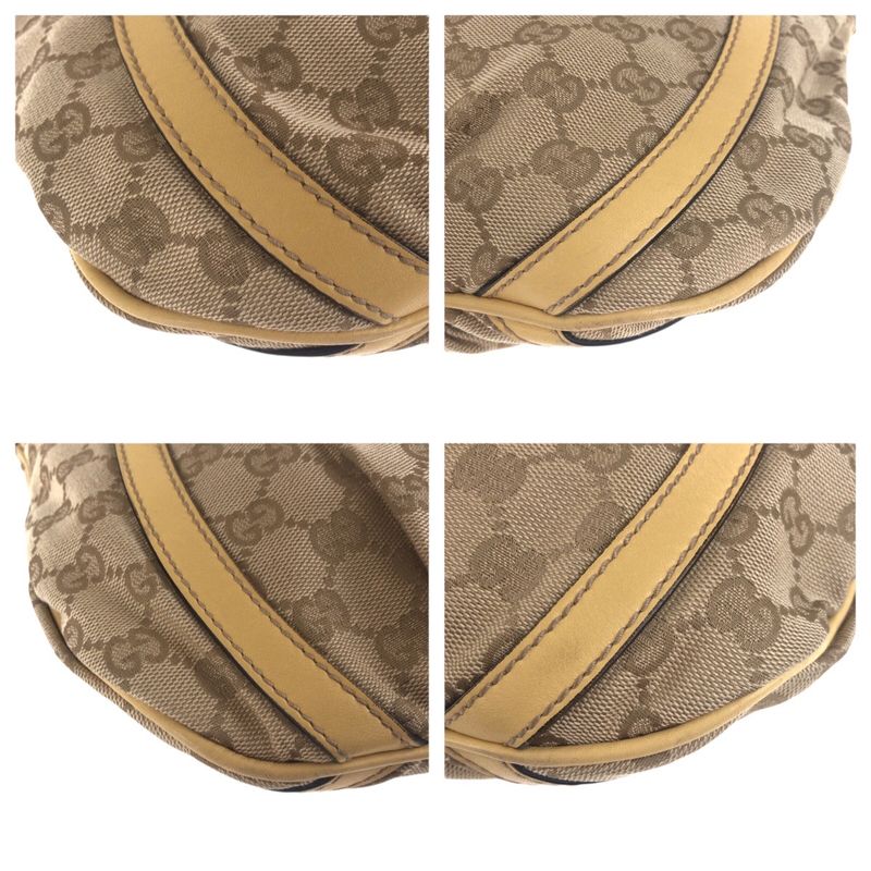 Gucci Beige Gold Hardware GG Canvas/leather 203257 Shoulder Bag Messenger Bag
