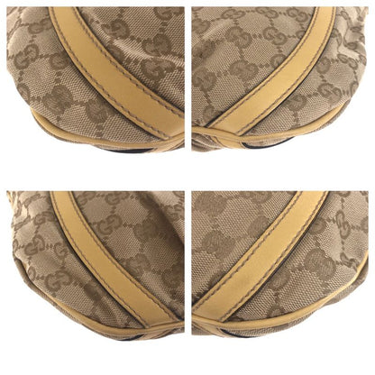 Gucci Beige Gold Hardware GG Canvas/leather 203257 Shoulder Bag Messenger Bag